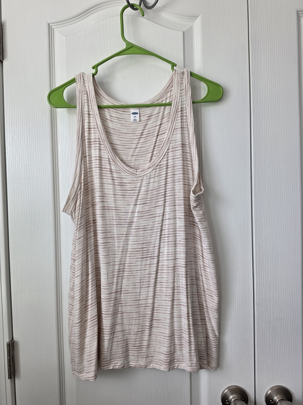 Old Navy Light Pink Striped Tank Top